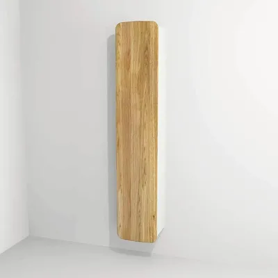 Produktbild von Devo Hängehochschrank mit 1 Tür Oval links BxHxT 34 x 165 x 33 cm weiß/Eiche/schwarz