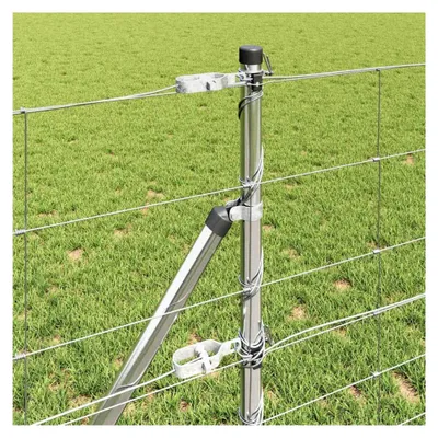 Produktbild von Galvanisierter Zaunpfosten 50 x 0,8 m aus Stahl für Gartenzaun, Hundezaun, Weidezaun und Hühnerzaun
