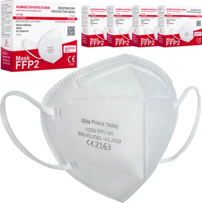 Produktbild von 50x FFP2 Atemschutzmasken, Mundschutz, weiß, CE