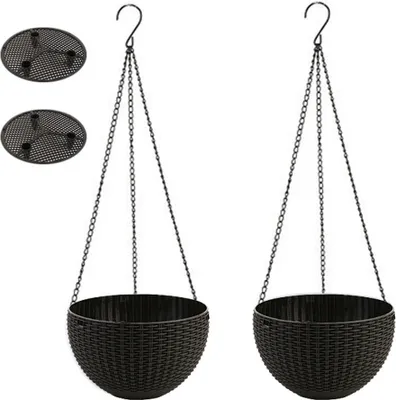 Produktbild von Imitation Rattan Blumentopf Hängebecken Hängen Chlorophylla Hause Faule Person Selbstabsorbierenden Hängenden Korb Topf