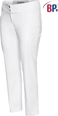 A pair of white women's trousers.