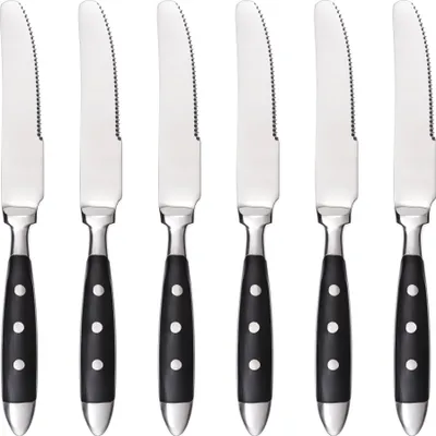 Produktbild von GRÄWE Dessertmesser, Serie Nürnberg, 6er Set, schwarze Griffe