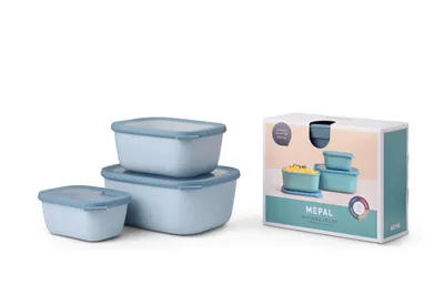 Obrázek produktu pro Mepal sada multidóz Cirqula obdélníková 3dílná (750+1500+3000 ml) Nordic blue - sada misek - nádoby na potraviny - stohovatelné - vhodné do myčky nádobí, polypropylen, vysoká kvalita