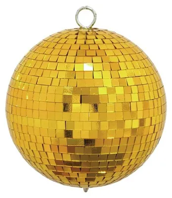 Produktbild von Spiegelkugel 15cm - Discokugel - Echtglas - 10x10mm Spiegel - gold