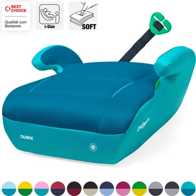 Produktbild von Daliya® QUBIX Kindersitzerhöhung | i-SIZE NORM ECE R129 | 125 bis 150 cm | Gurtfix | waschbar | Autositz | Autokindersitz | Kindersitz | Sitzerhöhung (Türkis - Blau)