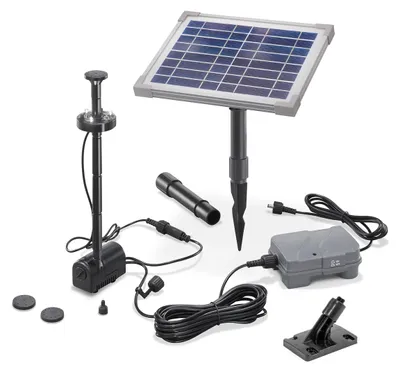 Produktbild von esotec Solar Teichpumpe 5W mit Akku und LED Gartenteich Wasserspiel Teich 101920