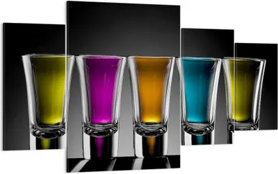 Produktbild von Bild auf Leinwand - Leinwandbild - Gläser Alkohol trinken Saft - 160x90cm - Wand Bild - Wanddeko - Leinwanddruck - Bilder - Kunstdruck - Wanddekoration - Leinwand bilder - Wandkunst - DL160x90-2194