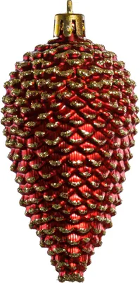 Produktbild von Trendline Weihnachtskugeln Zapfen bruchfest, langlebig 8 cm rot 6 Stück