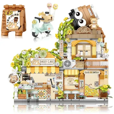 Produktbild von 1077 pcs Café Mini-Bausteine, Klemmbausteine Haus Spielzeug Geschenk
