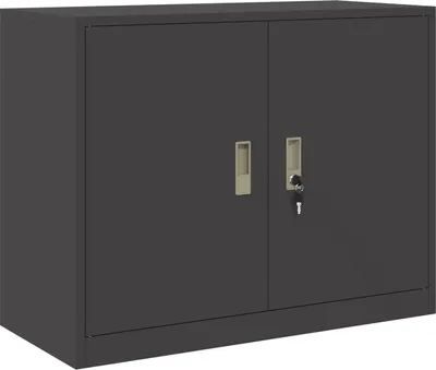 Produktbild von vidaXL Aufbewahrungsschrank Schwarz 90 x 40 x 70 cm Stahl