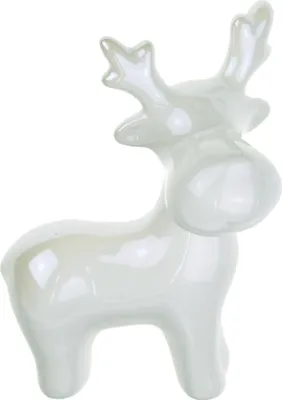 Produktbild von Dekofigur aus glänzender weißer Keramik, 13,4 cm Höhe, 8,8 cm Breite