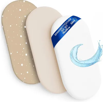 Immagine prodotto di Coprimaterassino per passeggino, con bordo elastico, set da 3, protezione per il materassino del bambino