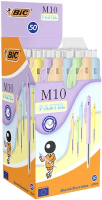 Obrázok produktu pre Bic 303238 BIC tlačové guľôčkové pero M10 Pastel, balenie po 50 kusoch