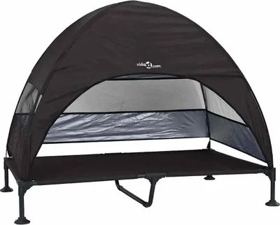 Obrázok produktu pre vidaXL Zvýšený pelech pre psov čierny 127 x 81 x 108 cm