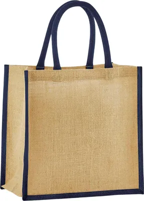 Immagine prodotto di Westford Mill - Borsa regalo, iuta inamidata, mini BC6981 (taglia unica) (Natural/Navy)