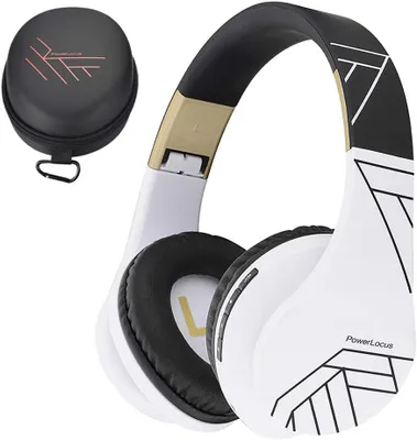 Produktbild von PowerLocus Over-Ear Bluetooth Kopfhörer kabellos, Stereo Sound, Faltbare Kopfhörer mit Mikrofon und 15h Akku für Musik & Anrufe