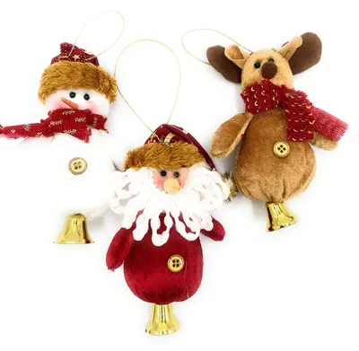 Christbaumschmuck Trio Weihnachtsmann, Schneemann, Rentier 15 cm