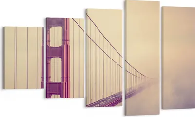 Produktbild von Bild auf Leinwand - Leinwandbild - Brücke Autobahn Infrastruktur - 100x60cm - Wand Bild - Wanddeko - Leinwanddruck - Bilder - Kunstdruck - Wanddekoration - Leinwand bilder - Wandkunst - EG100x60-3071