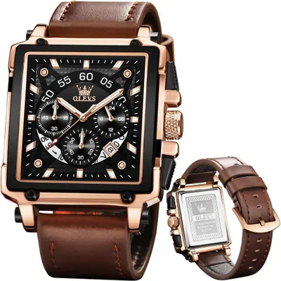Obrázok produktu pre Pánske hodinky kožený remienok chronograf japonské Quartz pánske hodinky s dátumom vodotesné klasické elegantné náramkové hodinky muži darček