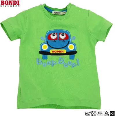 Produktbild von Bondi Kidswear Baby T-Shirt ´Beep Beep´ grün, halbärmlig, 100 % Baumwolle 86