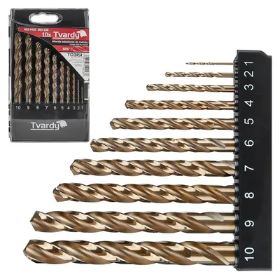 Immagine prodotto di Set punte trapano professionali HSS al cobalto, 1–10 mm per metallo duro,10 pezzi