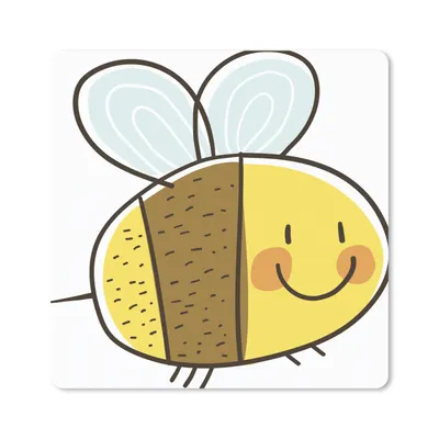Produktbild von MuchoWow® Mauspad Mousepad Eine Illustration einer glücklichen Biene 30x30 cm - Mousepads - Maus Mat - Pad - Mausunterlage - Gaming