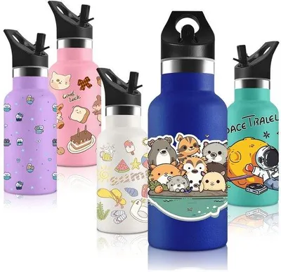Productafbeelding van Thermosfles met Rietje 350 ml - Ideaal voor Kinderen