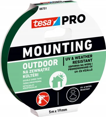 Produktbild von tesa PRO Montageschaumband für den Außenbereich, 5 m x 19 mm