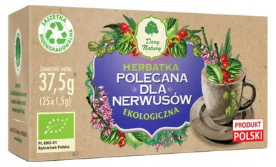 Dary Natury Herbatka Polecana dla nerwusów ekologiczna 25x1,5g nerwy relaks