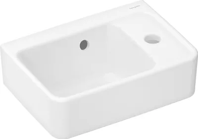 Produktbild von hansgrohe Xanuia Q Handwaschbecken, mit 1 Hahnloch und Überlauf, 360 × 250 mm, weiß glänzend, 60129450