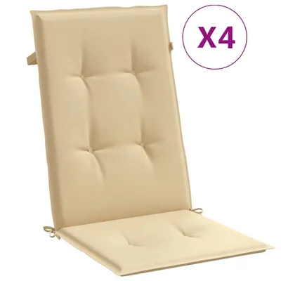 Produktbild von vidaXL Hochlehner-Auflagen 4 Stk. Melange Beige 120x50x4 cm Stoff