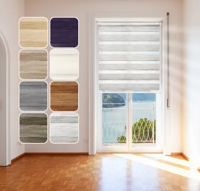 Produktbild von Doppelrollo NATURAL, Weiss, 85x150cm