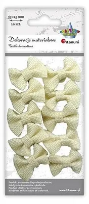 Obrázek produktu pro Titanum Jutové samolepicí mašličky 33x25 mm 10 ks