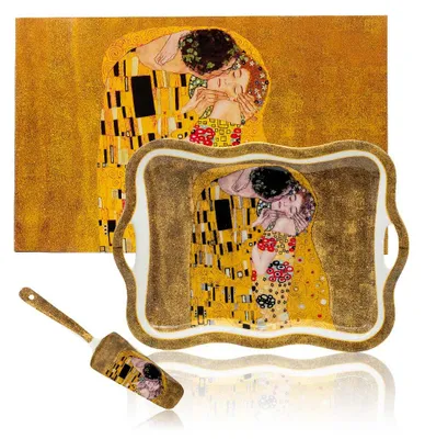 Produktbild von HOME ELEMENTS Kuchenteller 35 cm, Klimt, Kussgold