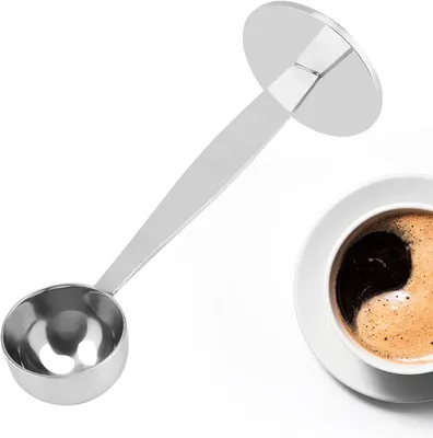 Produktbild von 2-in-1-Kaffeelöffel mit Espressostäbchen, Edelstahl-Messlöffel (presste Kaffee)