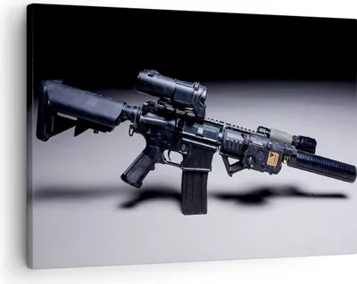 Produktbild von Bild auf Leinwand - Leinwandbild - Gewehr Armee - 70x50cm - Wand Bild - Wanddeko - Wandbilder - Leinwanddruck - Bilder - Kunstdruck - Wanddekoration - Leinwand bilder - Wandkunst - AA70x50-3776