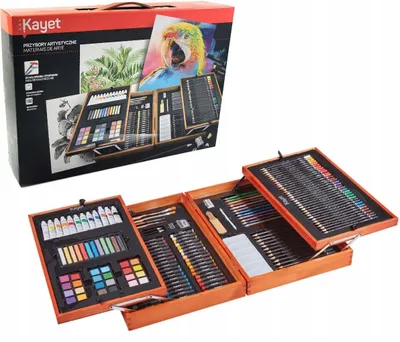 Produktbild von Kayet 180 Elemente Art Set Holzkoffer Buntstifte Farben