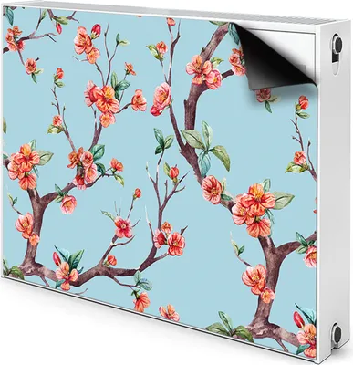 Produktbild von Magnet Heizung Verkleidung Abdeckung Heizung Heizkörperabdeckung 100x60 cm  - Blühen, Baum