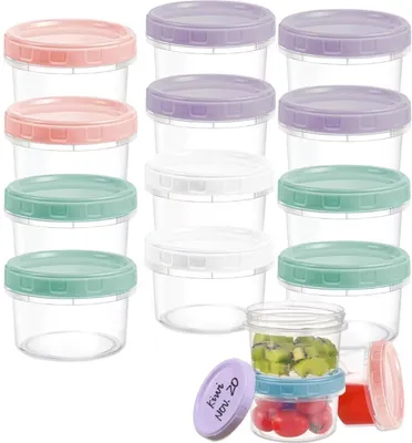 Immagine prodotto di Omgoods - 20 contenitori alimentari piccoli con coperchi colorati, capacità 200 ml