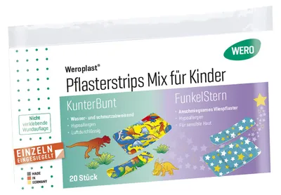 Produktbild von Weroplast® Pflasterstrips Mix für Kinder, 20 Stk/Pkg