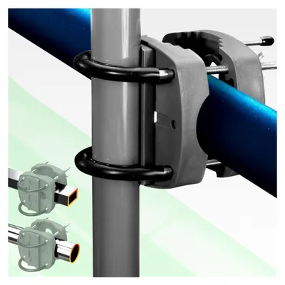 Produktbild von Sonnenschirmhalter für Balkongeländer in Anthrazit - flexibel montierbare Halterung für Sonnenschirme, kompakter Schirmständer für den Balkon