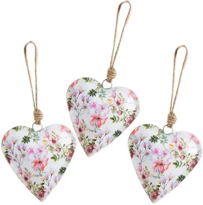 Image de Figurine suspendue en métal - Motif floral vintage - 12 x 12 cm