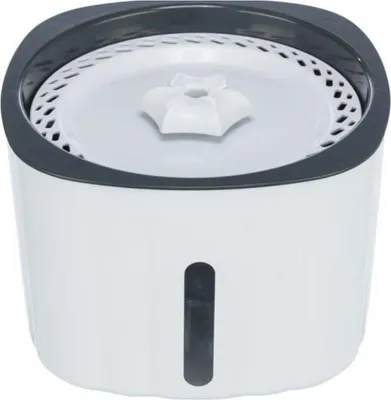 Produktbild von TRIXIE Flower Trinkbrunnen für Tiere, 2 L, Kunststoff, 18,5 x 13 x 18,5 cm, Weiß/Grau