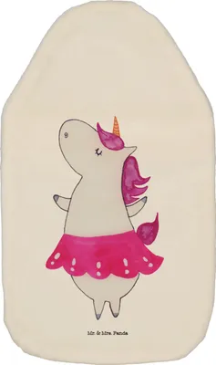 Produktbild von Mr. & Mrs. Panda Wärmflasche Einhorn Ballerina - Weiß - Geschenk, Bettflasche, Einhörner, gummi, mit Bezug, Wohnung, Party, Wärmekissen, Wärmflaschen, Unicorn, Geburtstag