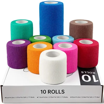 Productafbeelding van Zelfklevend verband - Cohesief verband - 10 rollen - 3 maten - 10 kleuren - Sportblessures