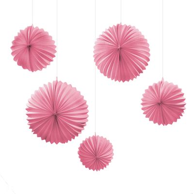 5er SET LAMPIONS, ROSA, 3x Ø19, 2x Ø27,5 cm / Deko Hochzeit, Seidenpapier, Seiden Blumen, Papierblumen, Geburtstagsdeko, Tischdeko, Hochzeitsdeko, Gartenfest, Garten Party