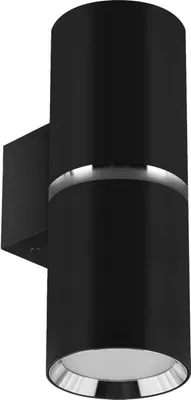 Produktbild von Wandlampe Metall Up Down 15 cm hoch Schwarz Chrom GU10 2-flammig länglich
