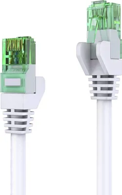 Produktbild von LAN Kabel 1m Cat.6 Patchkabel CAT.6 (FTP) Netzwerkkabel Ethernetkabel Cat5 RJ45 Stecker weiß (1x)
