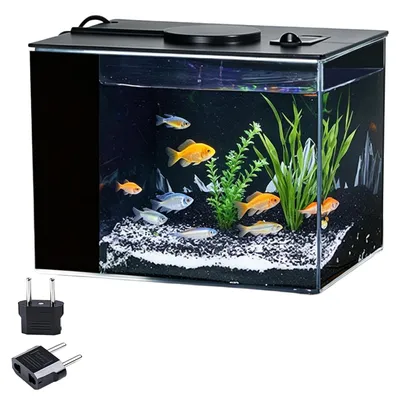 Mini-Aquarium 3,7 l Komplettset, Acryl, LED, Filter, Schwarz