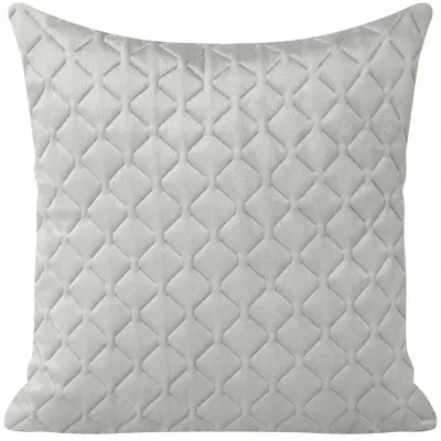 Image de Eurofirany Housse de coussin pikowana welur décorative grise 40x40